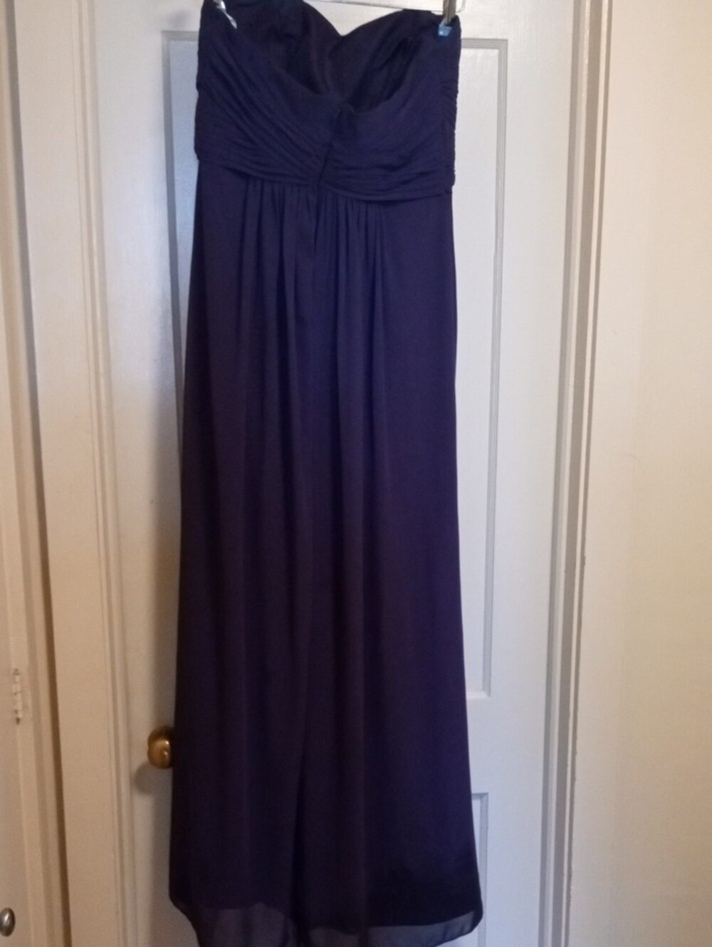 Strapless Purple Maxi Dress - Elegant Formal Gown Strapless Size 10